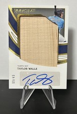 2022 Panini Immaculate Jumbo Bat Signatures Taylor Walls 09/49 Rays Auto MEM
