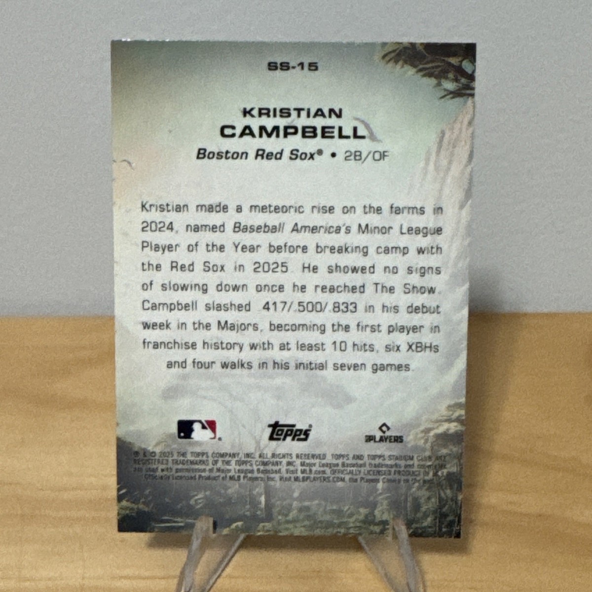 2025 Topps Stadium Club Savage Slugger Kristian Campbell SS-15 Red