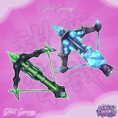 Bow Bundle (Harvester & Icepiercer) Murder Mystery 2 MM2 Godly Knives & Guns