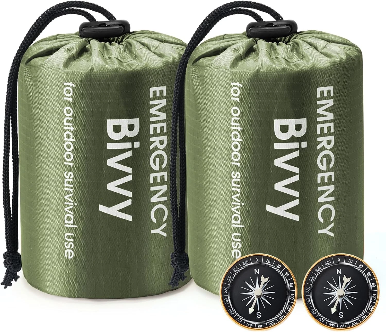 2 Pack Emergency Sleeping Bag Thermal Bivvy Sack Waterproof Survival Blanket