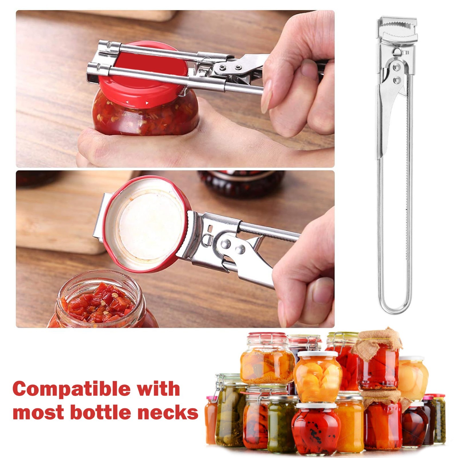 1 Counts Jar Opener for Weak Hands, Multifunctional Adjustable Can Opener, Stain