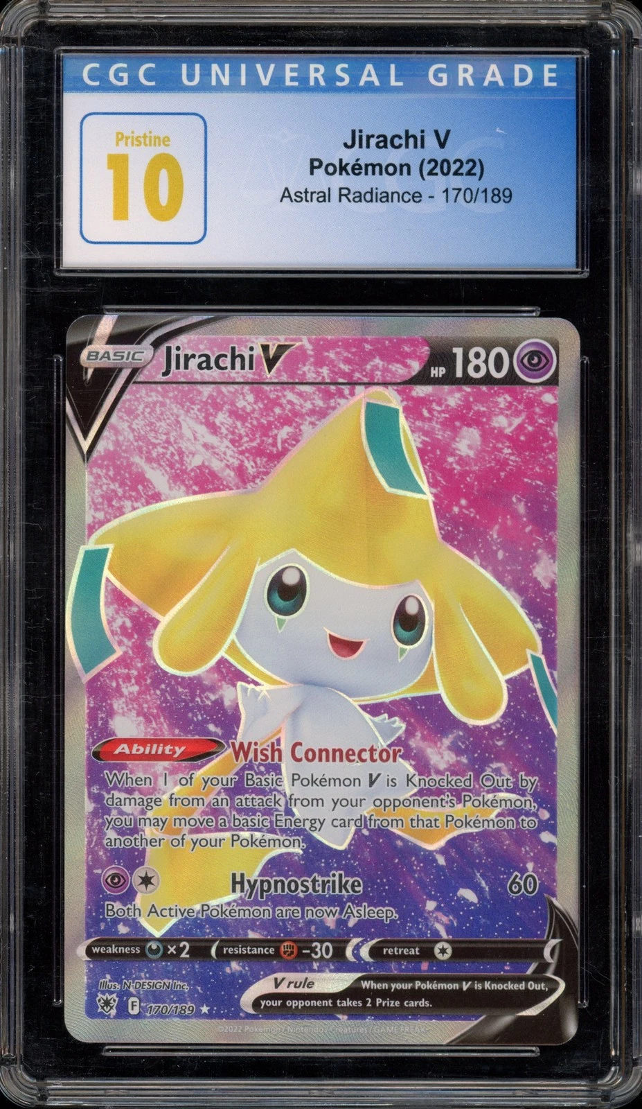 Pokemon Jirachi V Astral Radiance Full Art #170 CGC 10 Pristine
