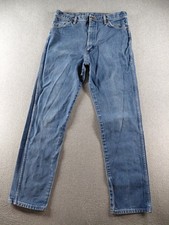 Wrangler Men's Jeans Size 36x34 Blue Cowboy Cut Straight Made in USA 38x33 Denim