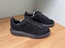 Alexander McQueen Black Suede Oversized Sneakers Trainers UK 8.5 EU41.5