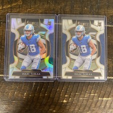 Isaac TeSlaa (2) 2025 Panini Select Concourse Base & Prizm RC #70 Detroit Lions