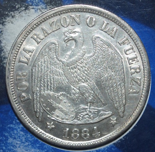 UNC DET Chile 1 Peso 1884  [[[D411