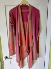 Vintage PERUVIAN CONNECTION waterfall cardigan size S  side slits multi-coloured