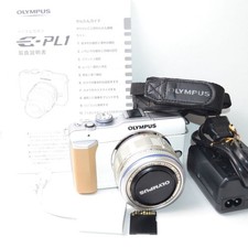  Excellent OLYMPUS PEN PL1 White w/ M.ZUIKO 14-42mm Lens Battery Charger JAPAN
