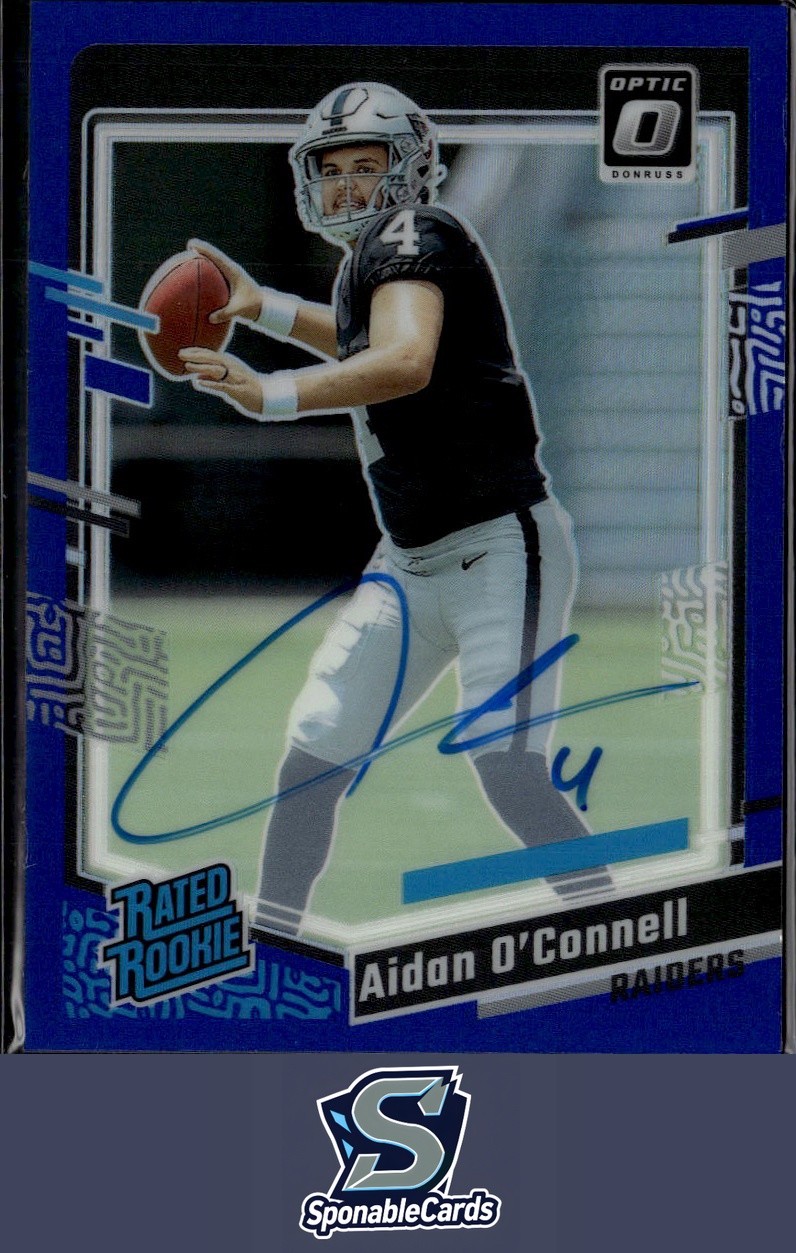 2023 Donruss Optic #258 Aidan O'Connell Rated Rookies RPS Autographs Blue #/99