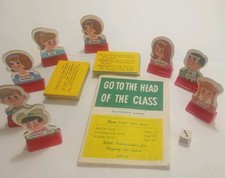 Vintage Milton Bradley Go To The Head Of The Class 7 Game Pieces For Board...