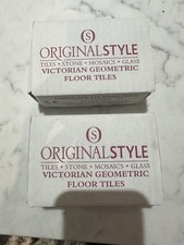 Victorian Geometric Floor Tiles Original Style Buff Triangle 50x36