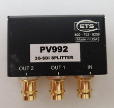 ETS PV992 3G HD-SDI 1 2 Splitter 1 Female BNC to 2 Female BNC Made in USA