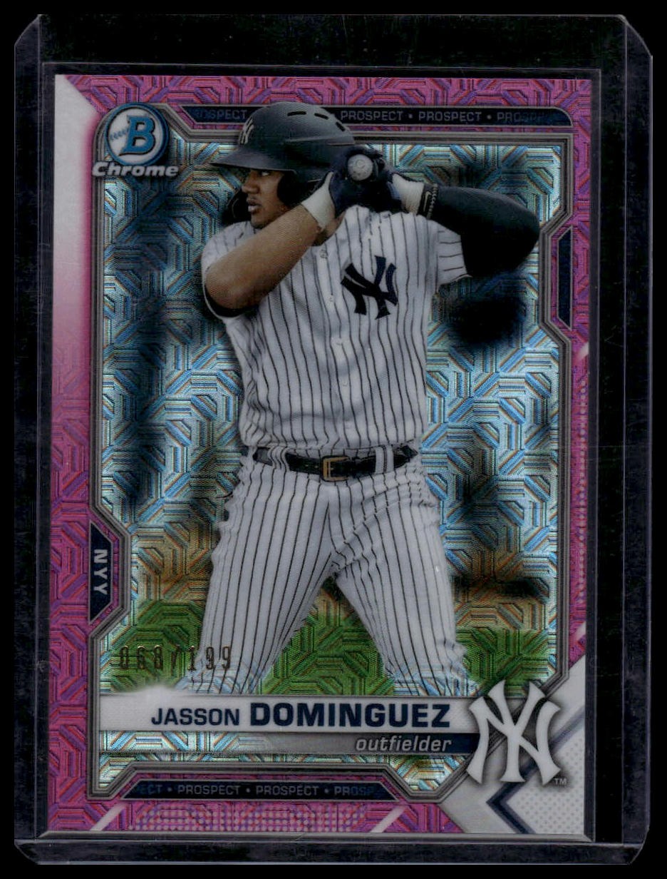 2021 Bowman Chrome #BCP-213 Jasson Dominguez Prospects Mojo Refractor Pink #/199