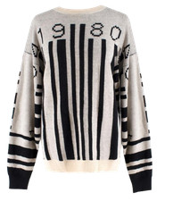 Jeremy Scott Runway Wool Barcode Intarsia Knit Jumper