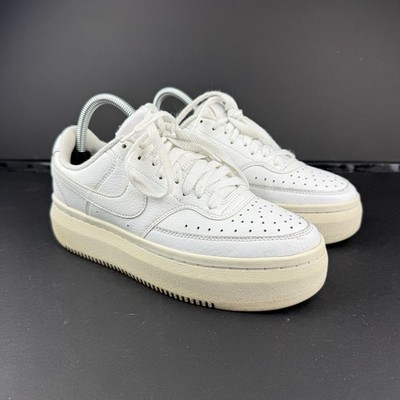 Nike Court Vision Alta LTR Womens Sz 8 White Platform Sneakers Shoes DM0113-100