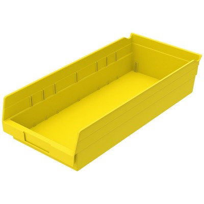 Akro Mils Shelf Bins 17.875 X 8.375 X 4 Heavy Duty Storage Organizers Yellow