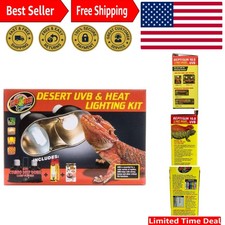 Zoo Med Dual UVB Heat Lighting Kit for Reptiles - Efficient 13W Fluorescent