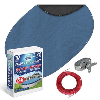 PoolCoverChoice Winter Swimming Pool Cover for 12 ft x 21 ft Oval Pool