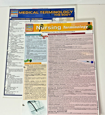 BarCharts QuickStudy Medical & Nursing Terminology Laminated Reference Guides