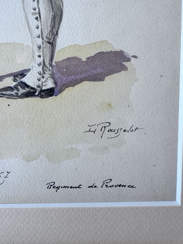 Lucien Rousselot: Original Gemälde. Französische Infanterie, 1767. Superb. - Bild 5 von 6