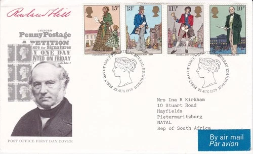 GB 1979 Sir Rowland Hill FDC Bureau cancel with enclosure typed VGC