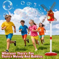 New Windmill Bubble Machine Toy for Kids - Party Outdoor Activities