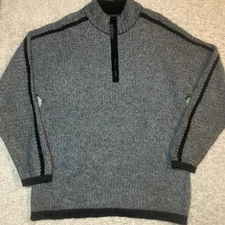 Red Maple Sportswear Sweater Mens M Gray Alpaca 1/4 Zip Long Sleeve Pullover
