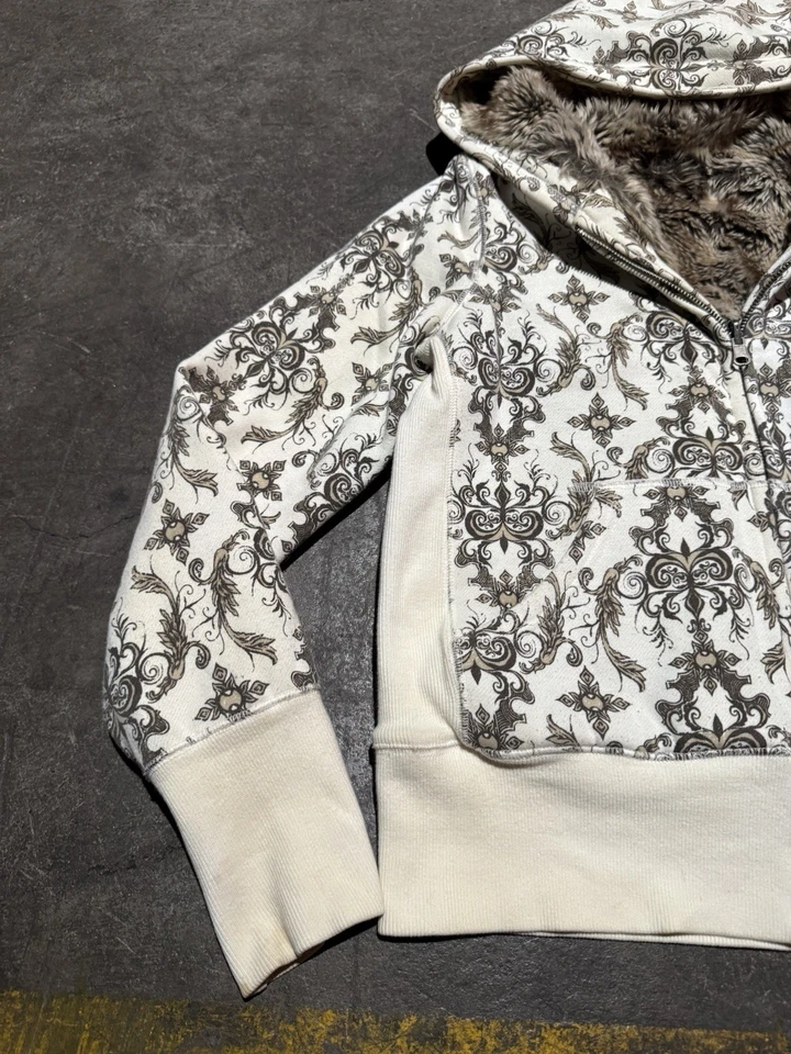 Vintage Miss Me Fur Lined Zip Up Hoodie Size Large  - Image 2 of 4