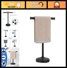 Matte Black Towel Holder Stand - 13" Free Standing Countertop Rack for Bathroom