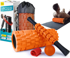 5 in 1 Foam Roller Set for Deep Tissue Muscle Massage, Trigger Point Fitness