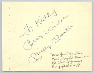 1960's Mickey Mantle Signed Autographed Baseball Album Page Beckett BAS