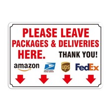 Please Leave Packages and Deliveries Here Sign,Self-Adhesive Durable Deliver ...