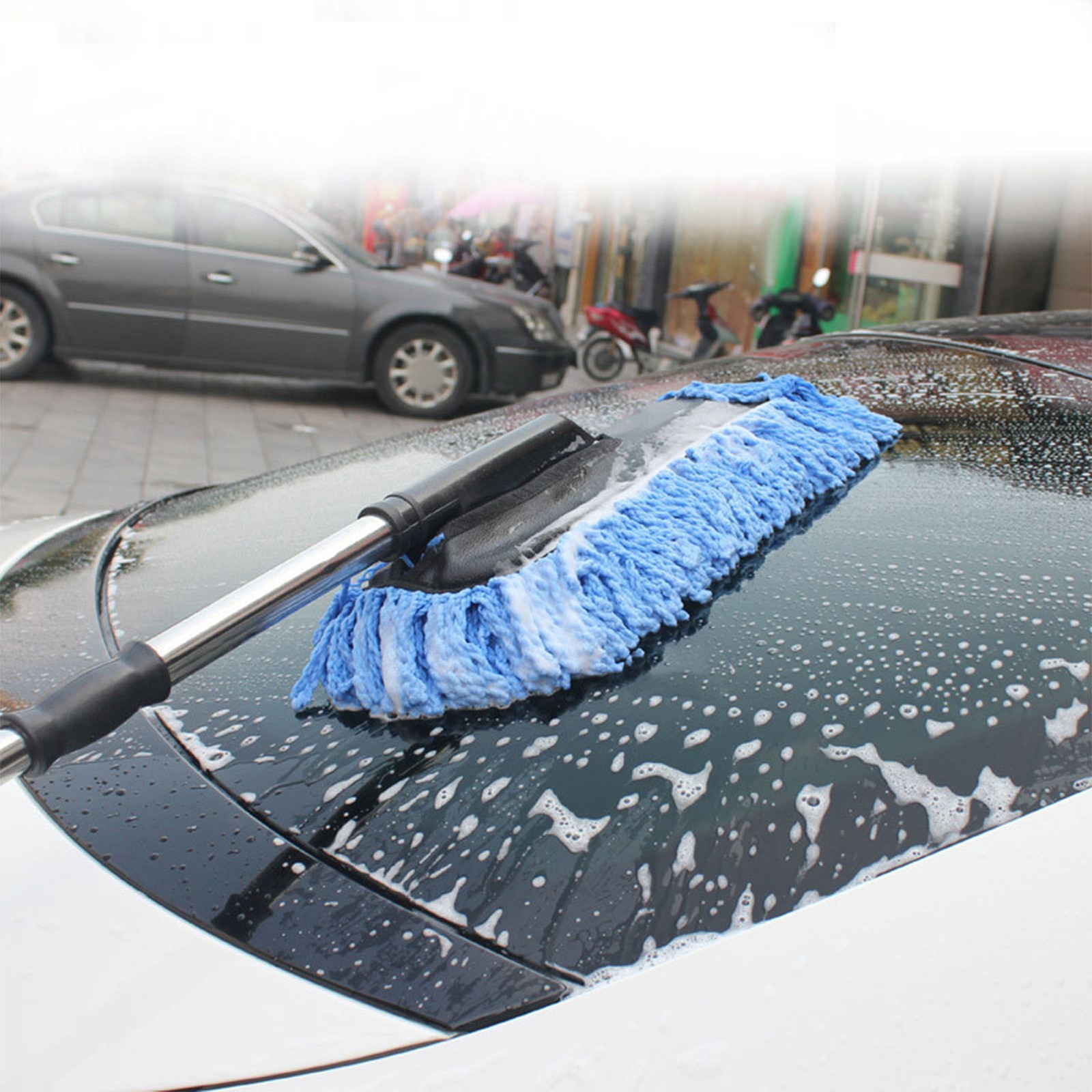 New Car Wash Brush Extendable Long Handle Microfiber Car Washing Mop