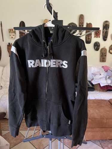Raiders schwarzer Full Zip Hoodie mit gesticktem Logo XL Top Zustand.
