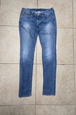 True Religion Skinny Jeans Size 28 Medium Wash Low Rise Flap Pocket Made In USA