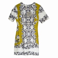 NWT ASOS Floral Sheath Mini Dress Sz4 Structured Monochrome Design Career Office