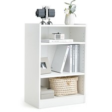 3-Tier Bookcase Open Multipurpose Display Rack Cabinet w/ Adjustable Shelves
