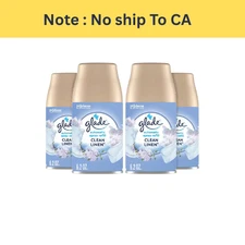 Glade Automatic Air Freshener Refill Clean Linen 6.2oz 4-Pack Odor Eliminator