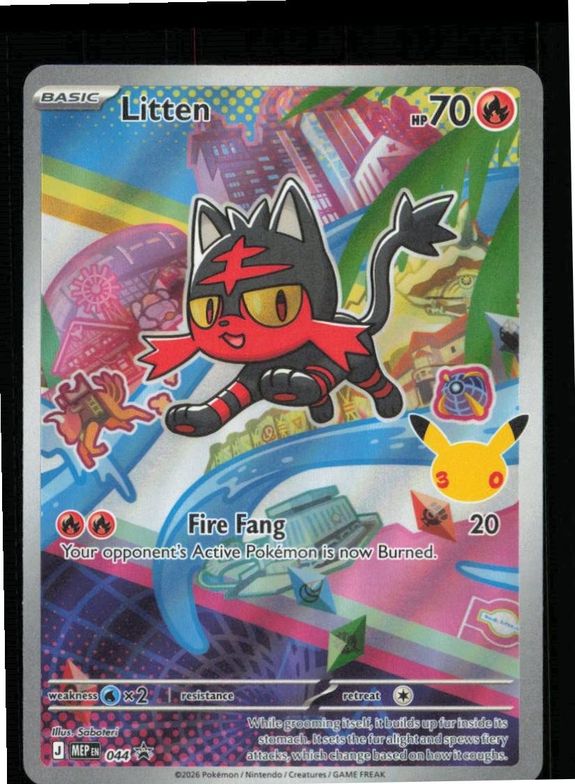 Litten 044 Holo Promo ME: Mega Evolution Promo Pokemon Near Mint