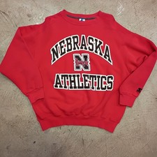 Vintage 90s Nebraska Huskers Athletics Red Sweatshirt Size Large