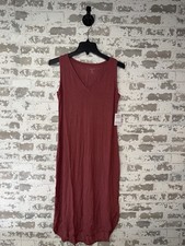 NEW! Amazon Essentials Sleeveless V Neck Mini Tank Dress - Redish - MEDIUM