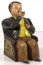 1880s CAST IRON MECHANICAL BANK TAMMANY HALL By J E STEVENS POLITICAL AMERICANA