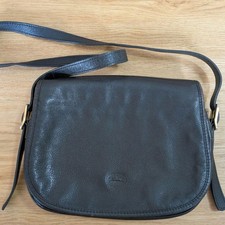 Longchamp Leather Shoulder Bag Black from Japan