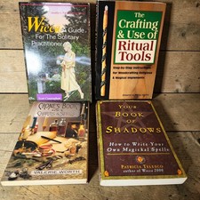 Lot 4 Witchcraft Beginner Books Wicca Scott Cunningham Spell Book Shadows Tools.