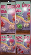 NEW Old Stock Vintage Russ 6" Troll Doll Outfits  Accessories Lot of 4 Sealed
