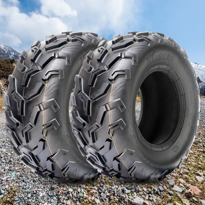 Set 2 25x10-12 25x10x12 ATV UTV Tires 6PR Mud All Terrain Tubeless Off-Road Tire