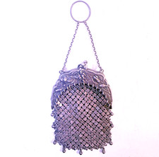 Vintage Antique Mesh Purse Chatelaine Sterling Silver - NO ADDED US TARIFFS