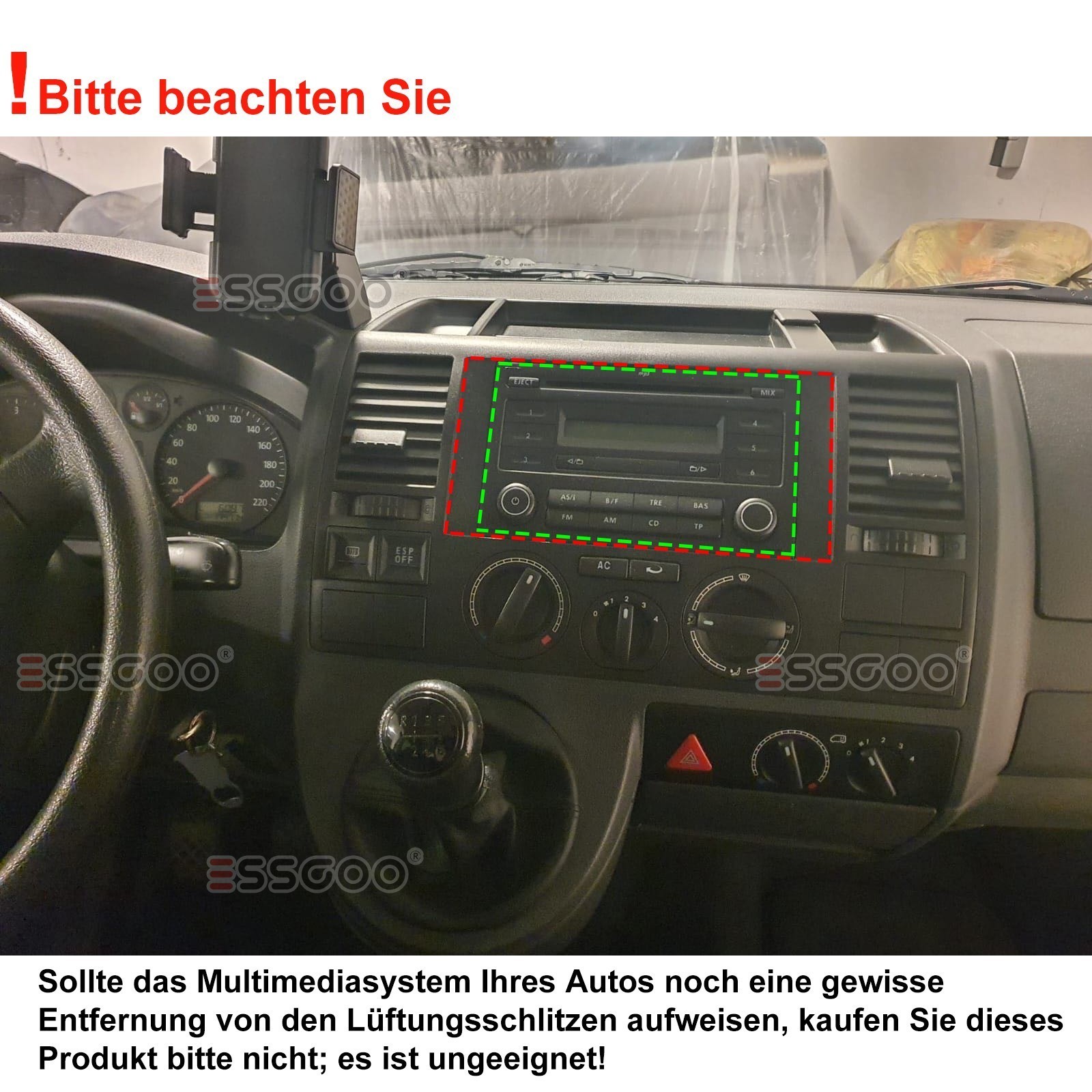 DAB+ per VW T5 Multivan Transporter Android 15 autoradio Carplay GPS Navi SWC FM foto 2
