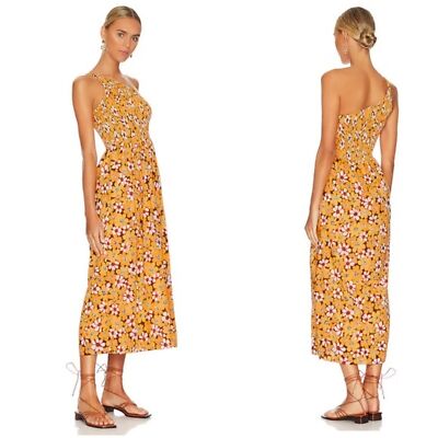 Faithfull the Brand S Khalani One Shoulder Midi Dress Smocked Li Reni Floral | eBay Faithfull the Brand S Khalani One Shoulder Midi Dress Smocked Li Reni Floral | eBay