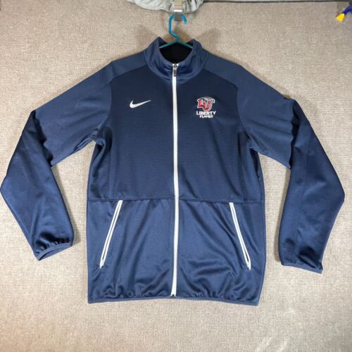 Liberty Flames Nike Warmup Track Jacket Adult Size Small Navy Full Zip Dri Fit - Picture 1 of 13